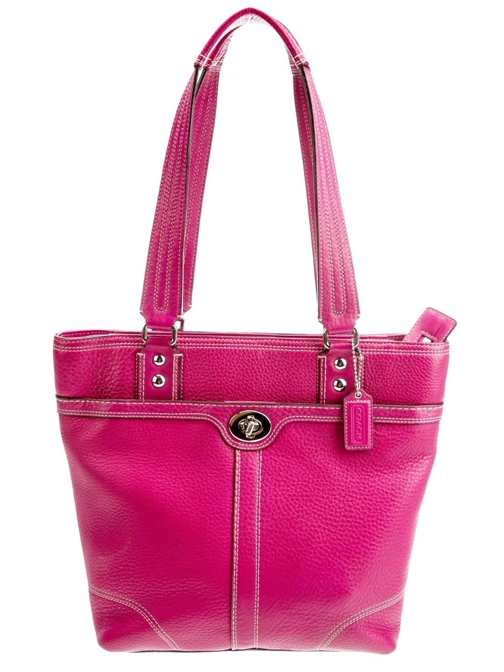 {Coach} Vintage Hampton Pebbled Leather Tote Bag